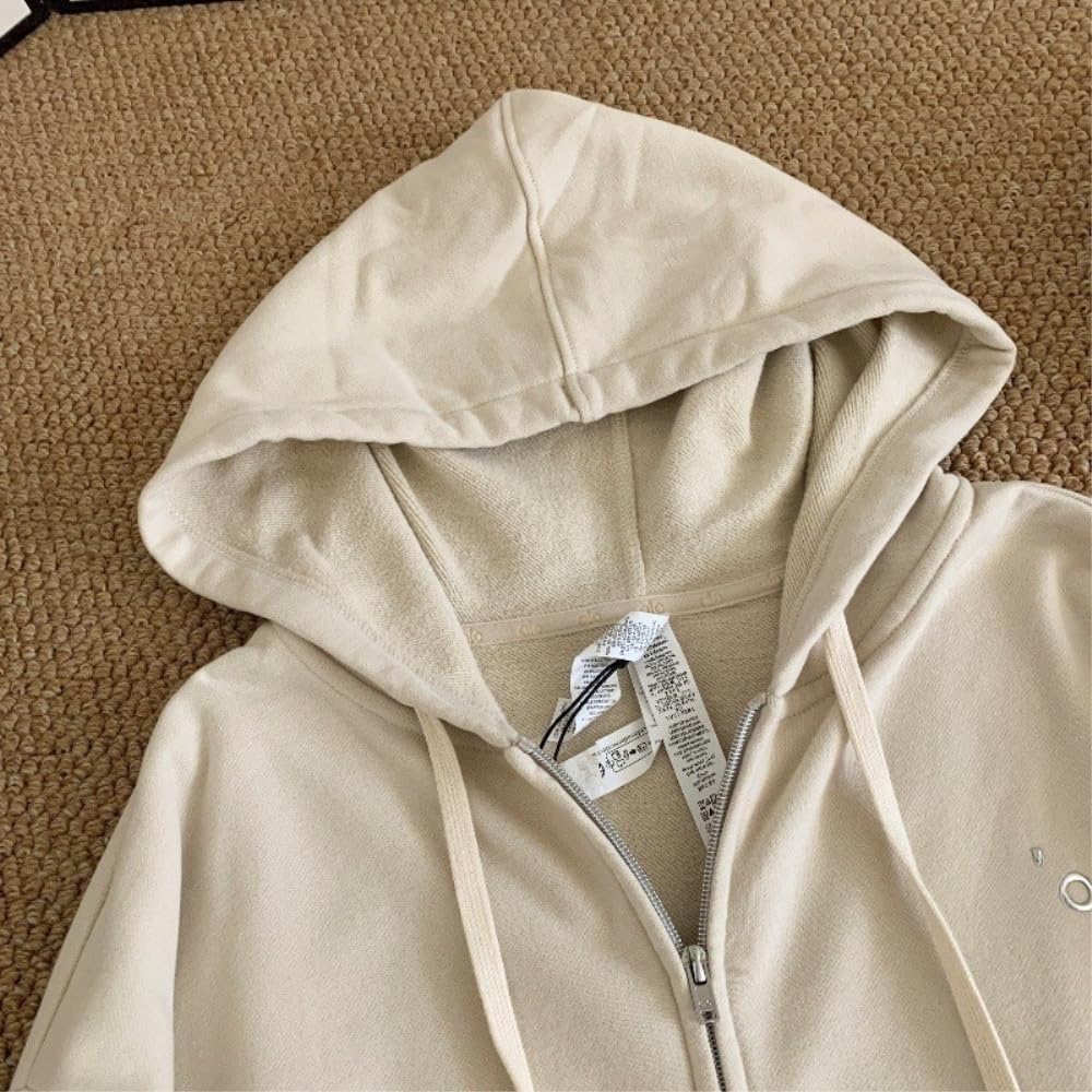 LDMYB Damska bluza z kapturem z zamkiem błyskawicznym, luźna bluza z kapturem oversize z kieszeniami, długi rękaw, bluza z kapturem ze sznurkiem, do codziennego uprawiania sportu, granatowa