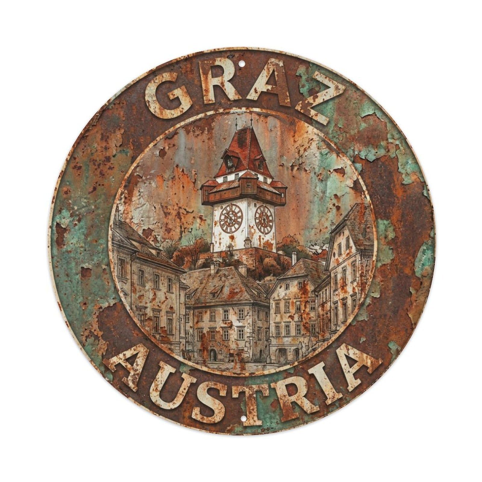 Galvaxio Style Austria Retro Travel Graz Metal Tin Sign