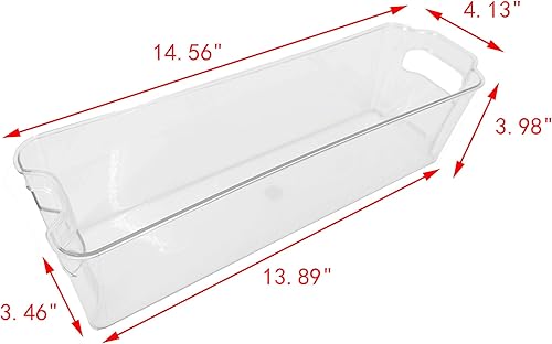 Miniatura 5 de FixtureDisplays Contenedores organizadores de plástico apilables, pequeños, paquete de 2 unidades, organizadores de despensa y almacenamiento para