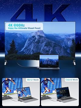 Lemorele 7-in-2 USB C Hub Dock Station for MacBook Pro/Air: 4K@60Hz HDMI, Gigabit Ethernet, 100W PD, 2X USB 3.0, SD/TF Reader. Compatible with MacBook Air/Pro with M-Series Chips & Thunderbolt 3