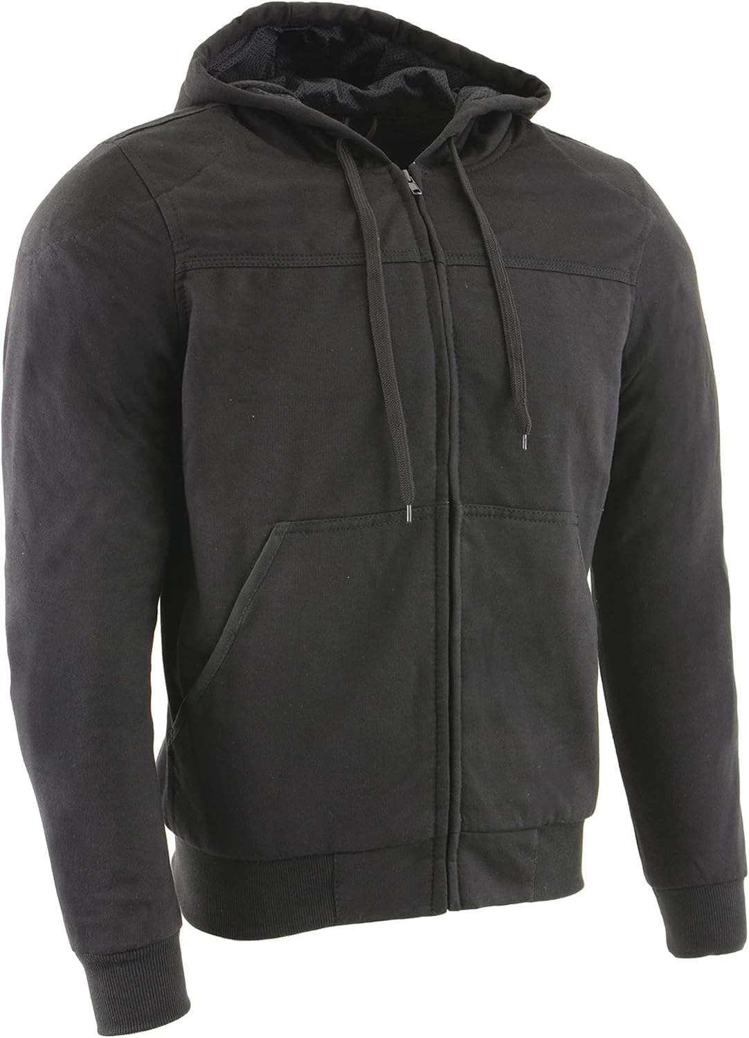 Milwaukee Leather Men’s CE Approved Armored Cotton Hoodie with Reinforced Fibers Black and Silver Versions Available