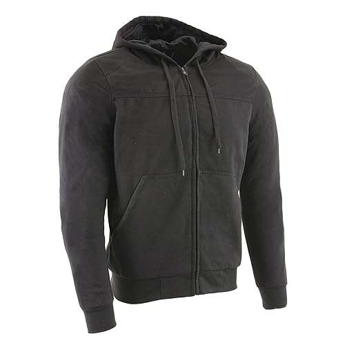 Milwaukee Leather Men's CE Approved Armored Cotton Hoodie with Reinforced