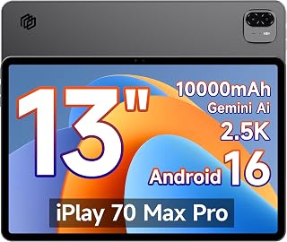 Tablet 13 Pulgadas,10000mAh Tablet android con sim con modo PC,NO Funda | 4G LTE Doble SIM,Widevine L1, Gemini AI, 2.5K Pantalla,Octa-Core 2.2GHz,16GB+128GB,Tablet Grande para Ocio y oficina