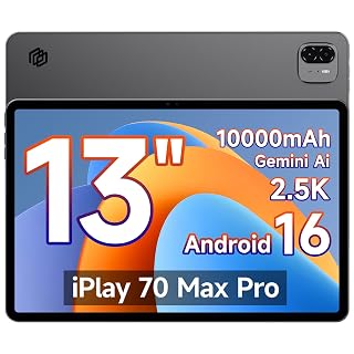 ALLDOCUBE 13 Zoll Android 16 Tablet, Unisoc T7300, 2,5K-Display, PC-Modus | 1600×2560 Auflösung, 4G LTE, 16GB RAM+128GB ROM, 10000mAh Akku, GPS, 4 Lautsprecher, Gesichtserkennung, iPlay 70 Max Pro - Amazon product rated Grade A