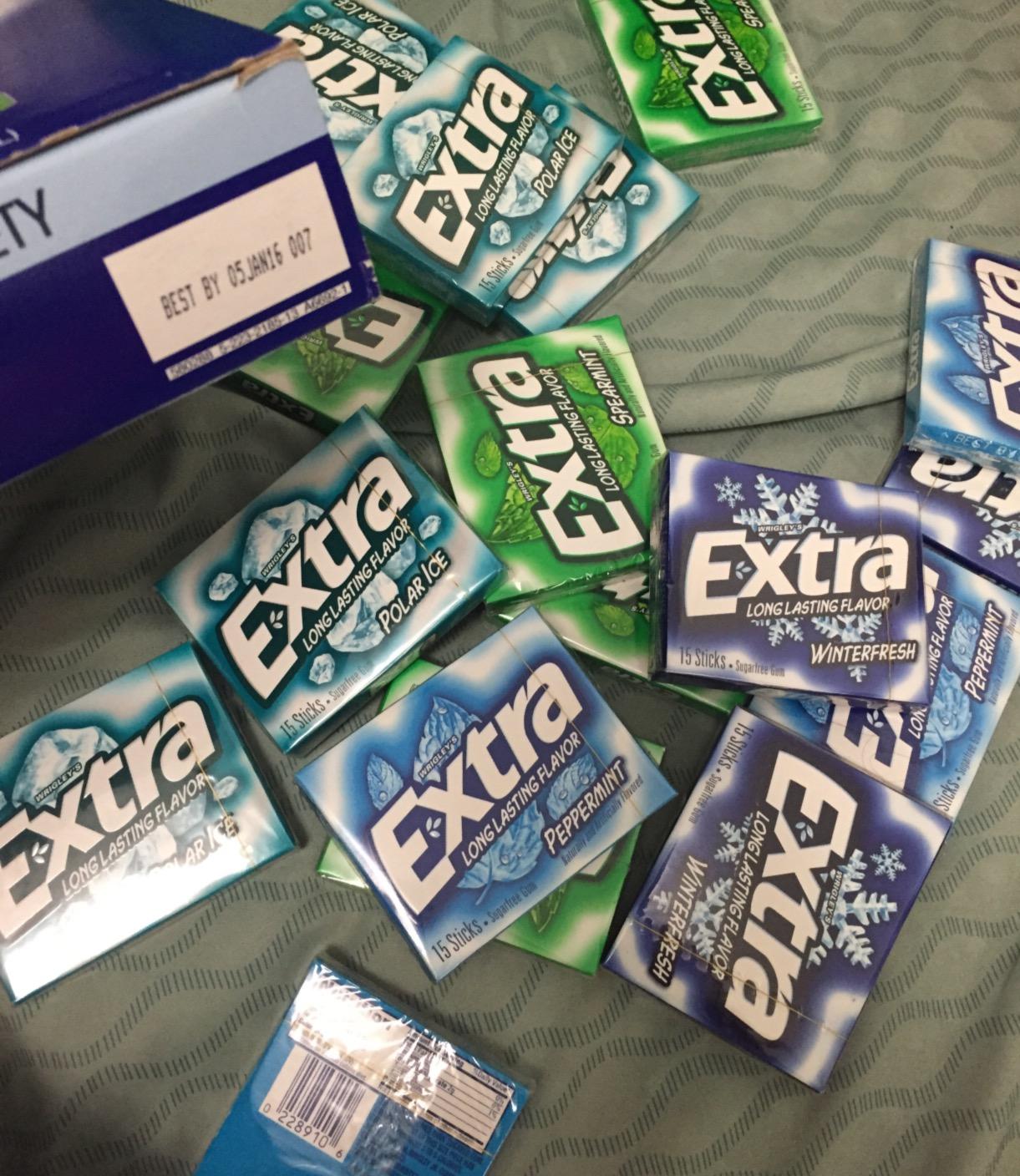 Extra Sugarfree Mint Gum Variety Box, 18 Count Grocery