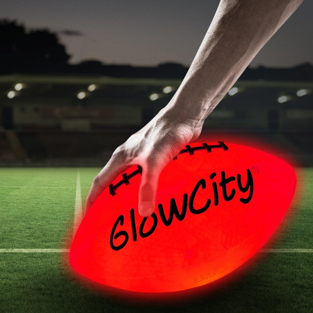 GlowCity Glow in The Dark Football - Light Up Balls for Kids, Teens and Adults - LED Lights and Pre-Installed Batteries Included - Official Size Footballs﻿ : Sports & Outdoors