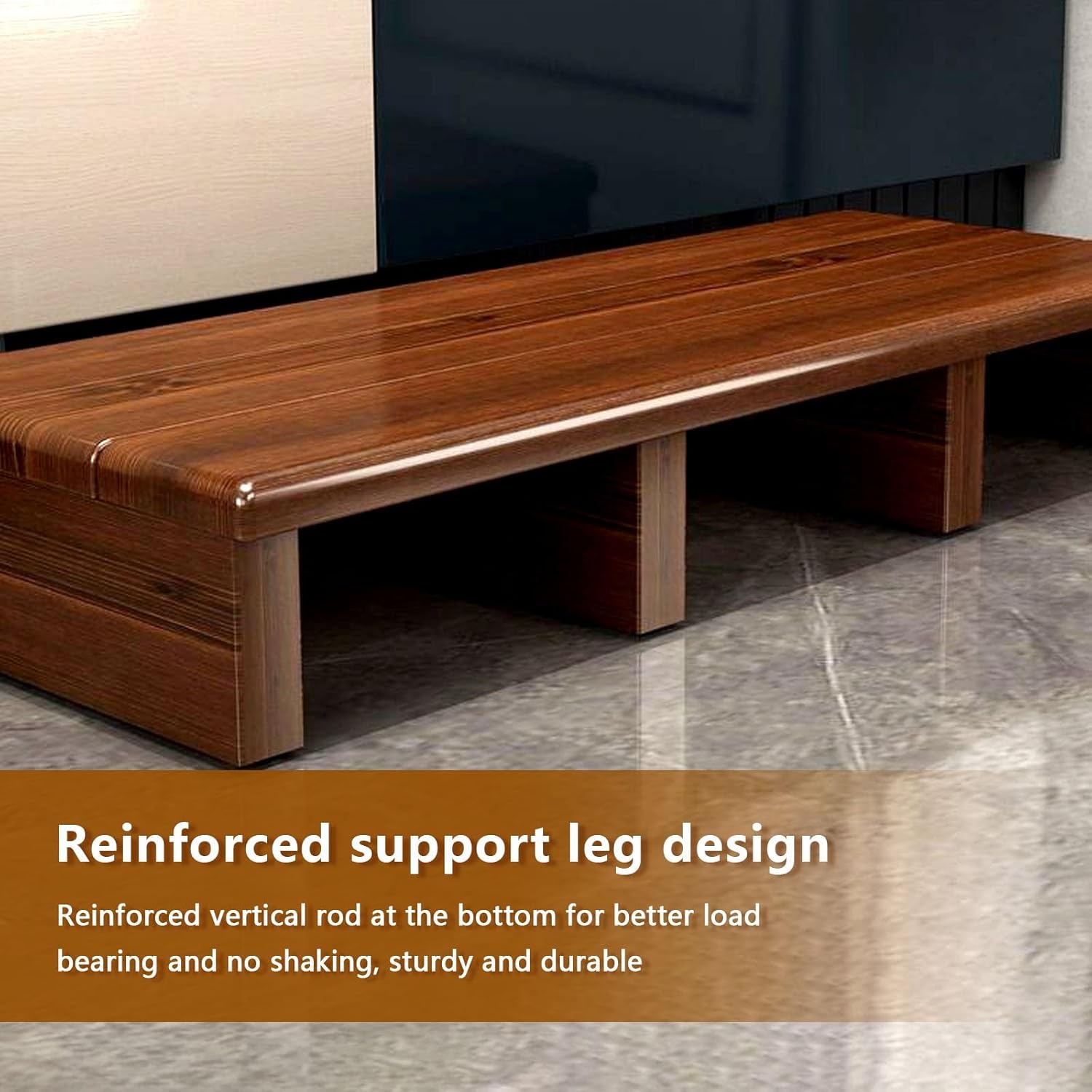 Wooden Step Stool for Adults Indoor/Outdoor Footrest Heavy-Duty Capacity Sturdy Bed Stool for Loft BedsNatural Wood (40x30x11 cm)