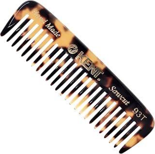Kent 93T Tokyo Yellow Beard Comb for Men - Wide Tooth Men's Comb, Ideal For Mustaches and Beards and Facial Hair, Small Pocket Sized Travel Detangler Combs, Saw-Cut, Hand Polished, Made in England