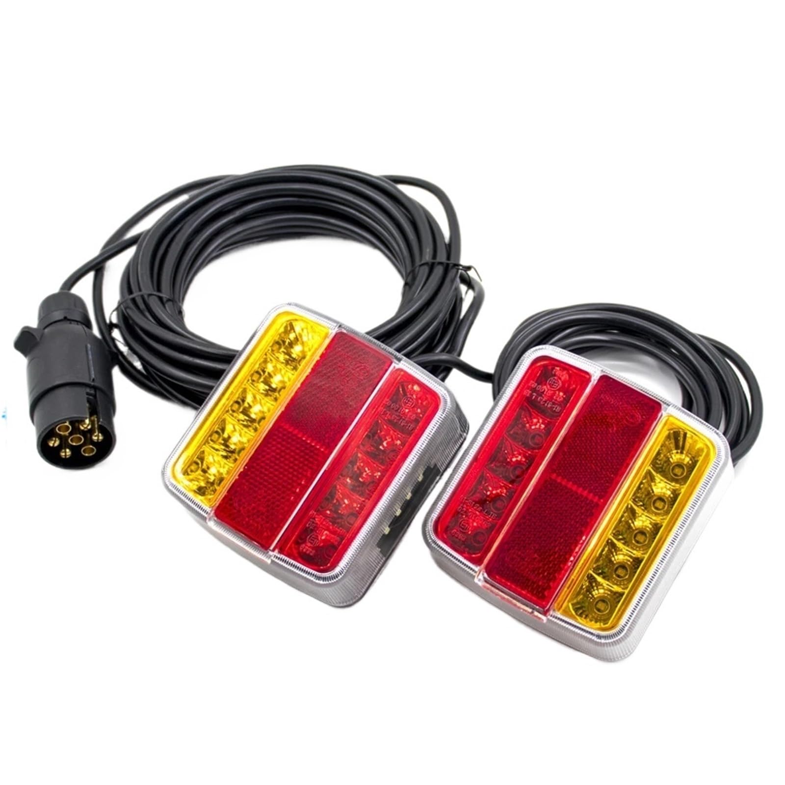 1Set 12V EN 7 Spille LED Camion Fanale Posteriore Posteriore Targa Riflettore Avvertimento Luci Lampada Freno Indicatore di Direzione luce Rimorchio