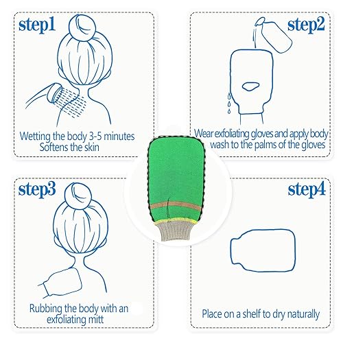 Miniatura 7 de Potente guante exfoliante para el cuerpo, guante de limpieza de la piel, guante exfoliante corporal para hombres y mujeres, limpiador corporal,