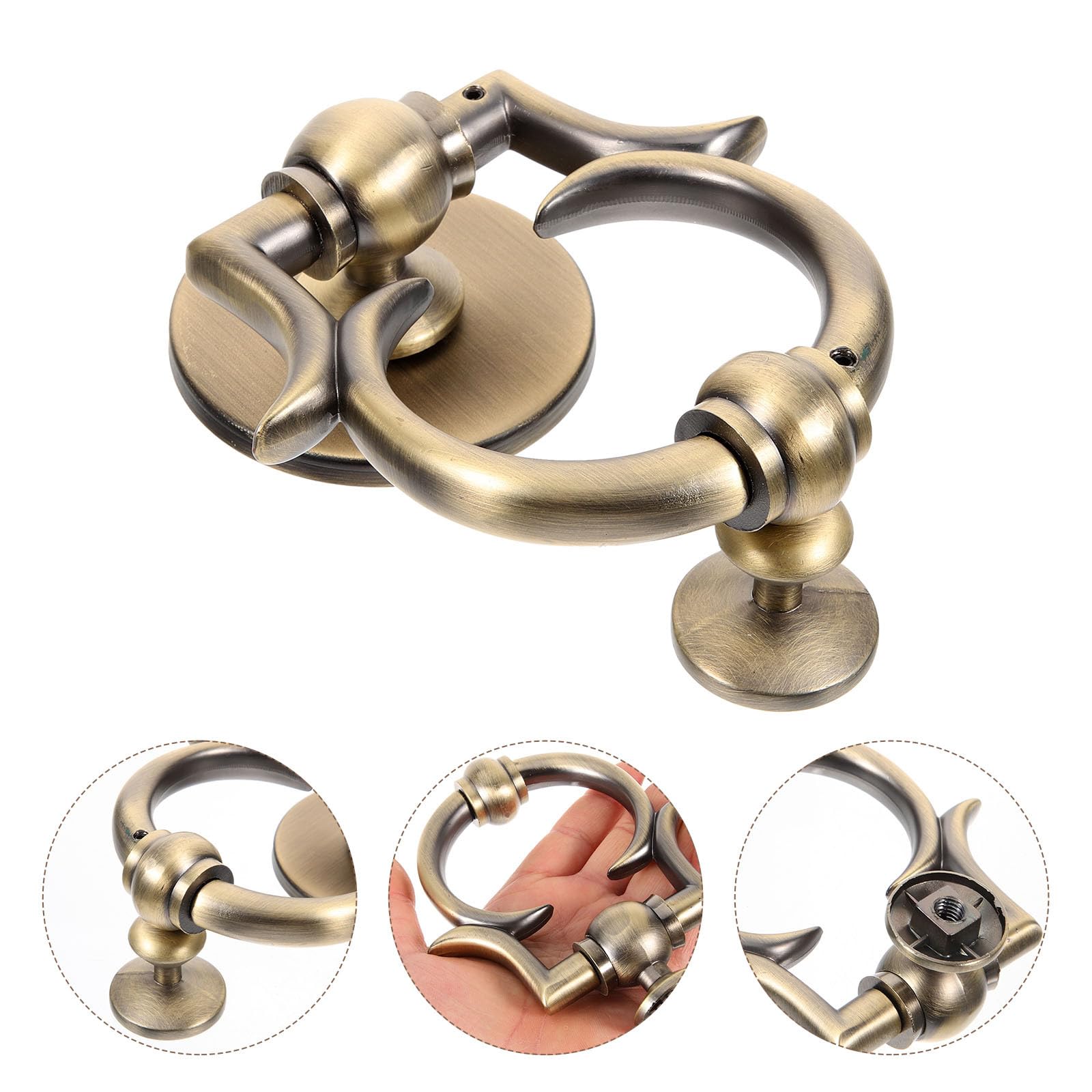 ABOOFAN Heurtoir de Porte D'habitation en Alliage de Zinc Or, Installation Facile, Résistant la Rouille, Design Européen Élégant pour Porte D'entrée Classique