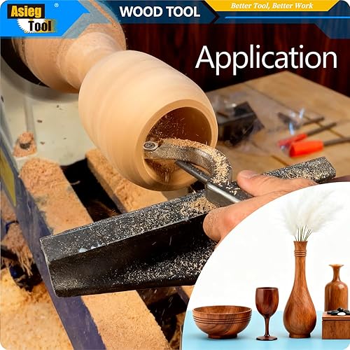 Miniatura 6 de Juego de herramientas de torneado de madera con punta de carburo para torno, cincel, barra de herramientas con cortador de inserción de carburo