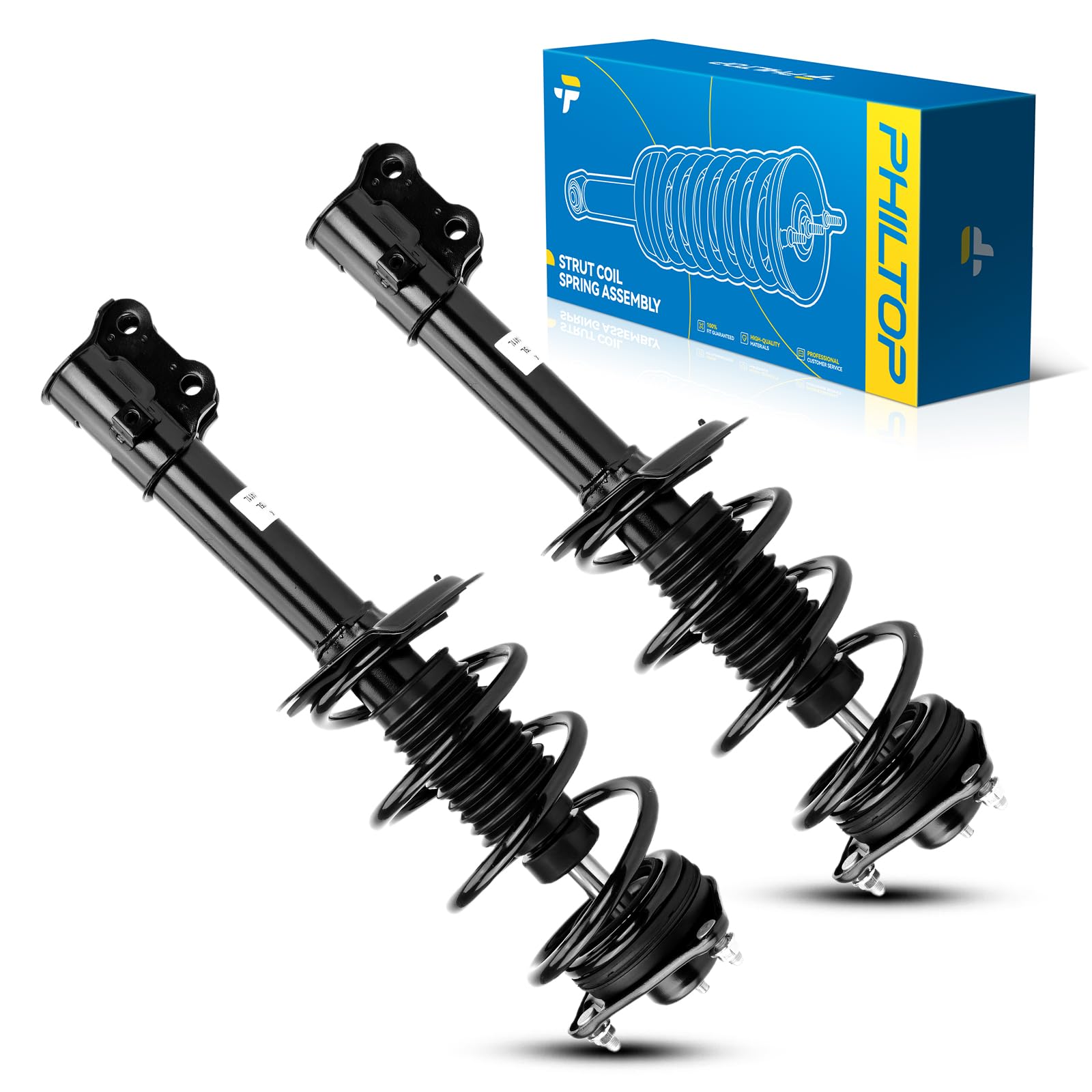 PHILTOP Front Struts Shock Absorber Assembly Fits Sportage 2011 2012 2013 2014 2015 2016, Tucson 2010-2013, Complete Suspension 172723 172722, Struts with Coil Spring Assemblies SAA175 2 PACKS