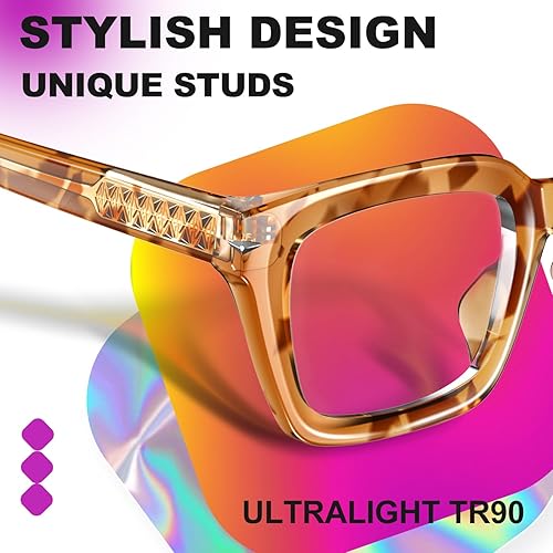 Miniatura 5 de VISOONE Lentes de lectura multifocales progresivos, bisagra de resorte, bloqueo de luz azul, para mujeres y hombres, lectores YALE