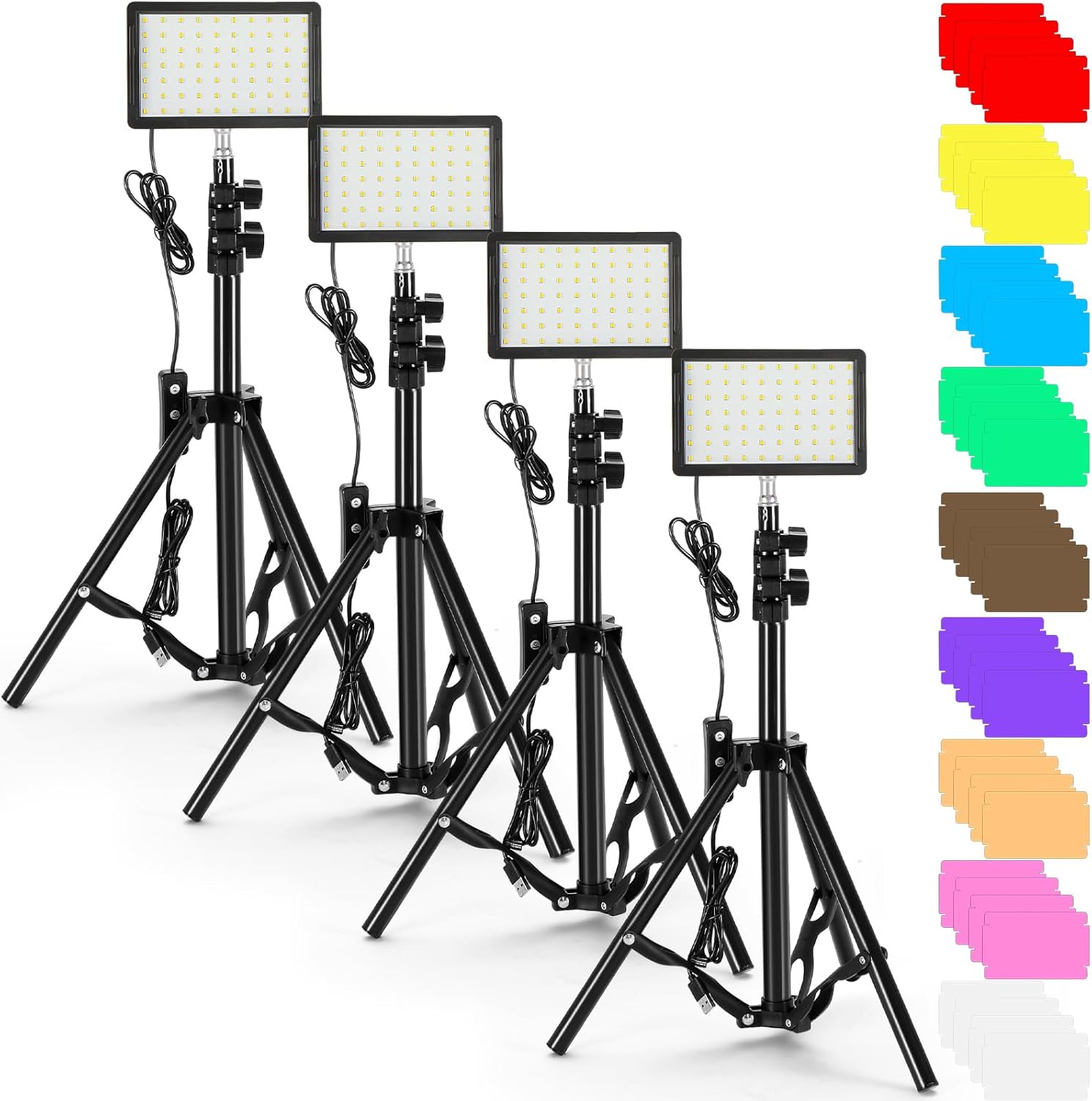Retisee 4 Pack LED Video Light Kit Photography Lighting