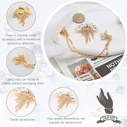 Miniatura 5 de PEARLY JUN Broches y alfileres para mujer, alfileres de solapa para mujer, clips de camisa, cadena para hombre, broches para trajes, alfiler de