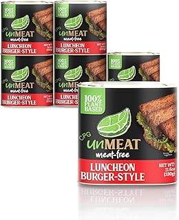 unMEAT Plant Based Meat | Easy to Prepare Plant Based Protein | Vegan Meat with Less Calories, Burger Style Luncheon Meat, (Pack of 6)