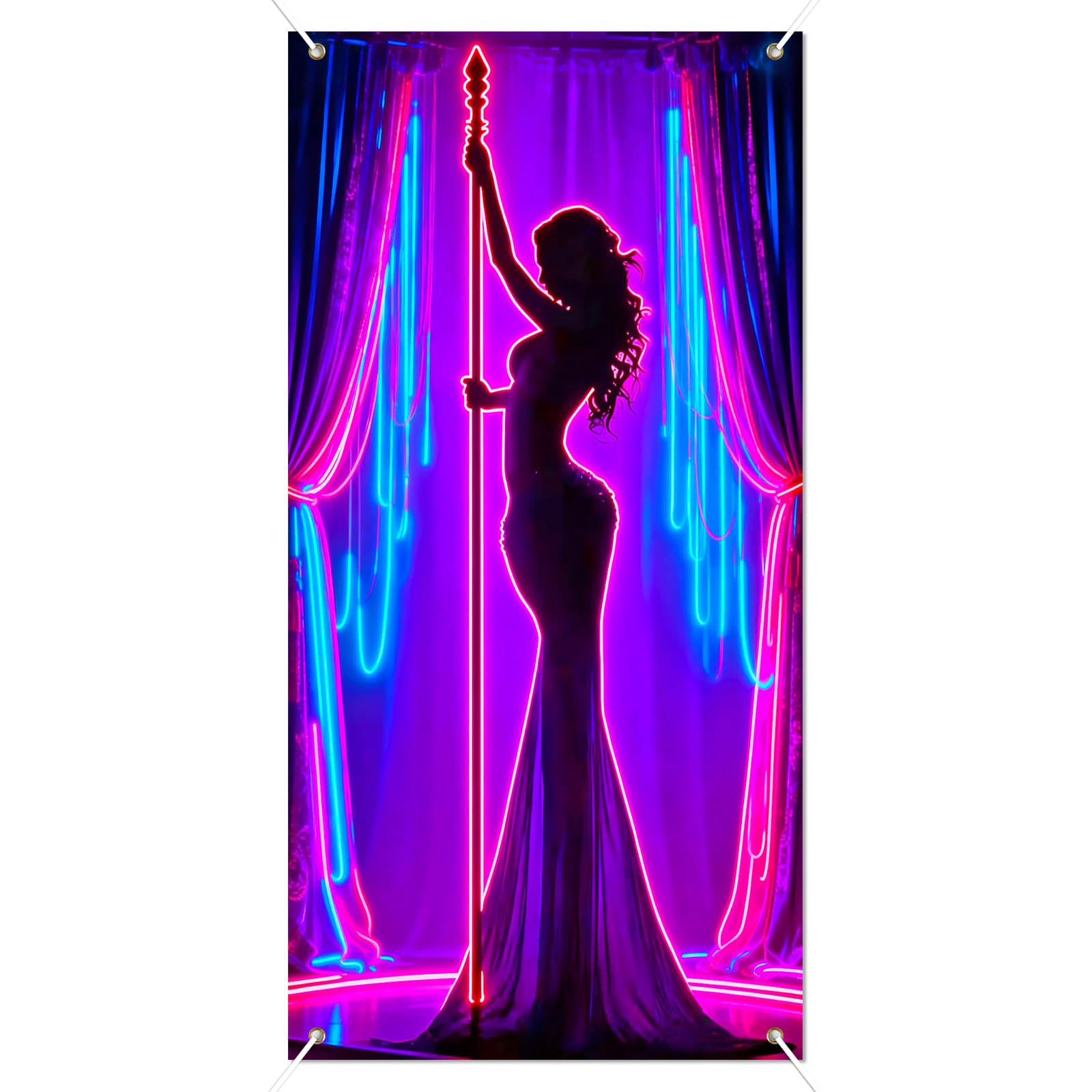 Bannière de porte néon HOMETITUTE violet et rose pour décoration entrée et mur