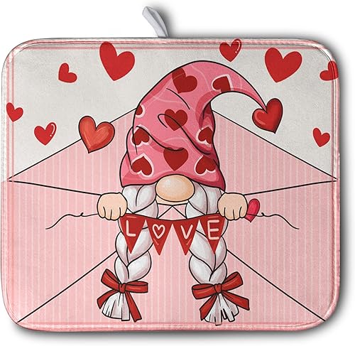 Vista 455 de Tapete de secado de platos con hojas de palma tropicales para encimera de cocina, 18 x 24 pulgadas, tapete de secado de cocina Monstera verde