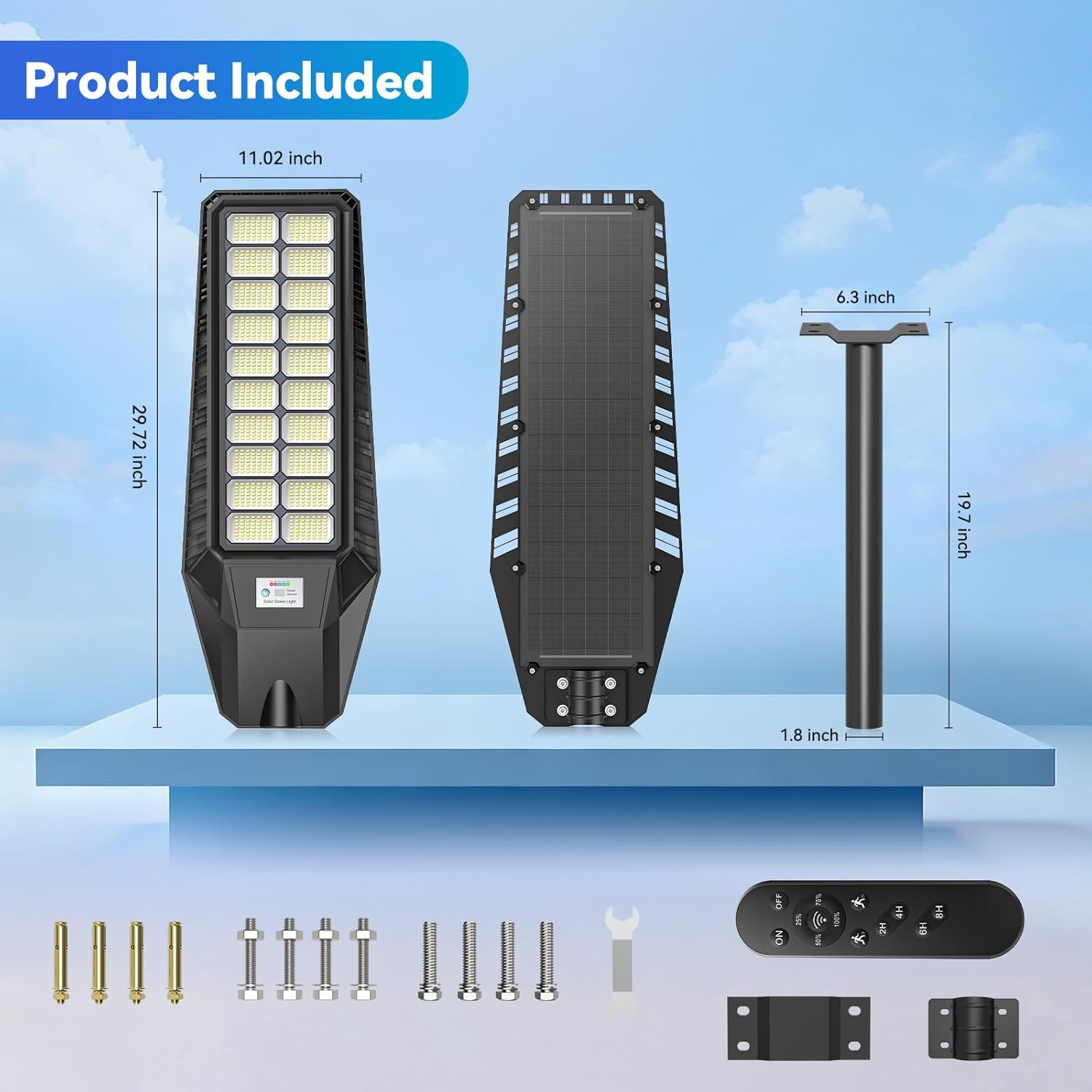 Deepn Solar Lights Outdoor, Commercial Grade Solar Street Light Waterproof, Dusk to Dawn, Motion Sensor & Remote Control Security Flood Lights for Walkway Garage Porch, 2 Pack