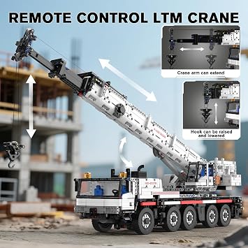Mould King Construction Crane Building Sets, 17075 APP Programmable Construction Vehicle Model, Large Vehicles Crane Building Kits Gift for Adult/Collections Enthusiasts(3248 Pieces)
