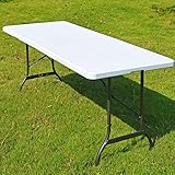 Generico Tavolo Pieghevole Rettangolare in HDPE Resina Dura 180x70x74 cm, Valigetta, Salvaspazio, per Giardino, Fiera, Mercato, Pic Nic, Campeggio (1)