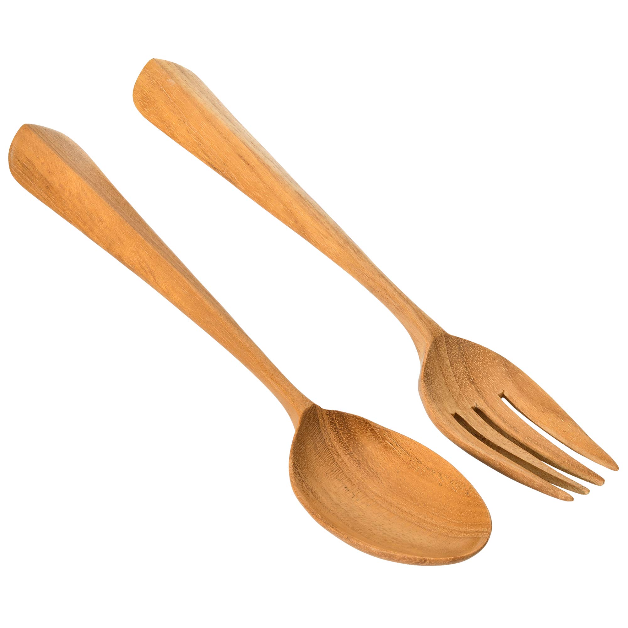 Amazon.com | AeraVida Tropical Chic Cutlery Carved Teak Wood Spoon and Fork  Set | Reusable Wooden Forks and Spoons | Teak Wooden Spoons for Eating | Wooden  Spoon Fork Cutlery Set: Flatware Sets