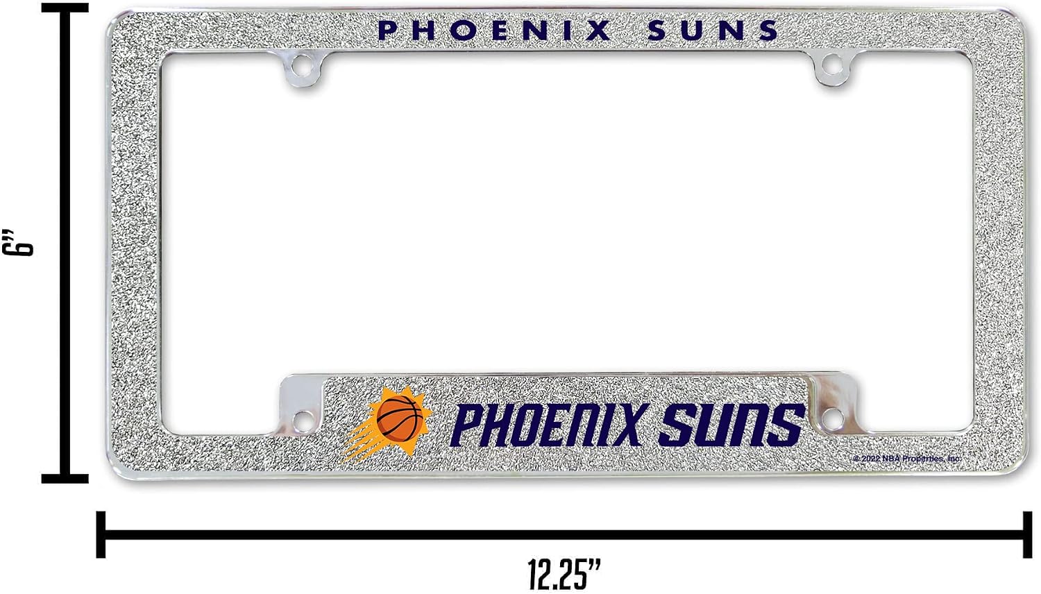 Rico Industries NBA Phoenix Suns Chrome All Over Automotive Bling License Plate Frame 12' x 6' Chrome All Over Automotive Bling License Plate Frame Design for Car/Truck/SUV