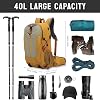 40L Hiking Backpack Men, Waterproof Hiking Backpack with Rain Cover, Large Camping Bag Outdoor Sport Travel Daypack