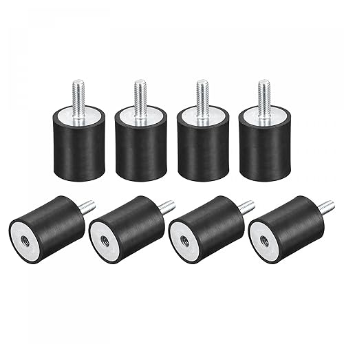 Miniatura 10 de uxcell Soportes de goma, 8 unidades M8 macho/hembra aislador de vibración, amortiguador, para motor de garaje, compresor de aire, bobinas de barco
