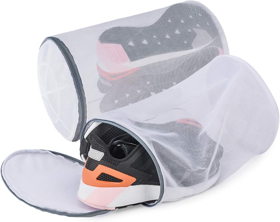 YLWEFT Shoes Laundry Bag, Sneaker Mesh Laundry Dryer Bags, Shoe Wash Bag for Washing Machine, Mesh Wash Bag for Shoes with Durable Zipper, High Protection Washing Bag for Storage & Travel, L, 2 Pack