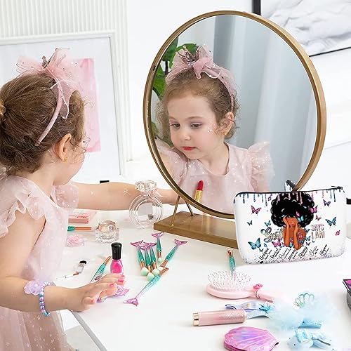 Miniatura 5 de Bolsa de maquillaje afroamericana para monedero, bolsas de cosméticos negras afro para mujer, regalo inspirador, pequeña bolsa de cosméticos