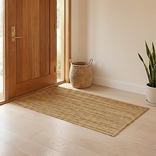 Jute Area Rug - 3x5 Natural Jute Rug with Non-Slip Backing, Low-Profile ...