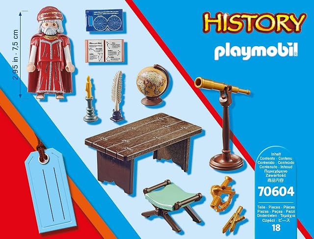 Foto 4 de 4 de PLAYMOBIL History Set de Regalo Astrónomo, Multicolor, 18 Piezas