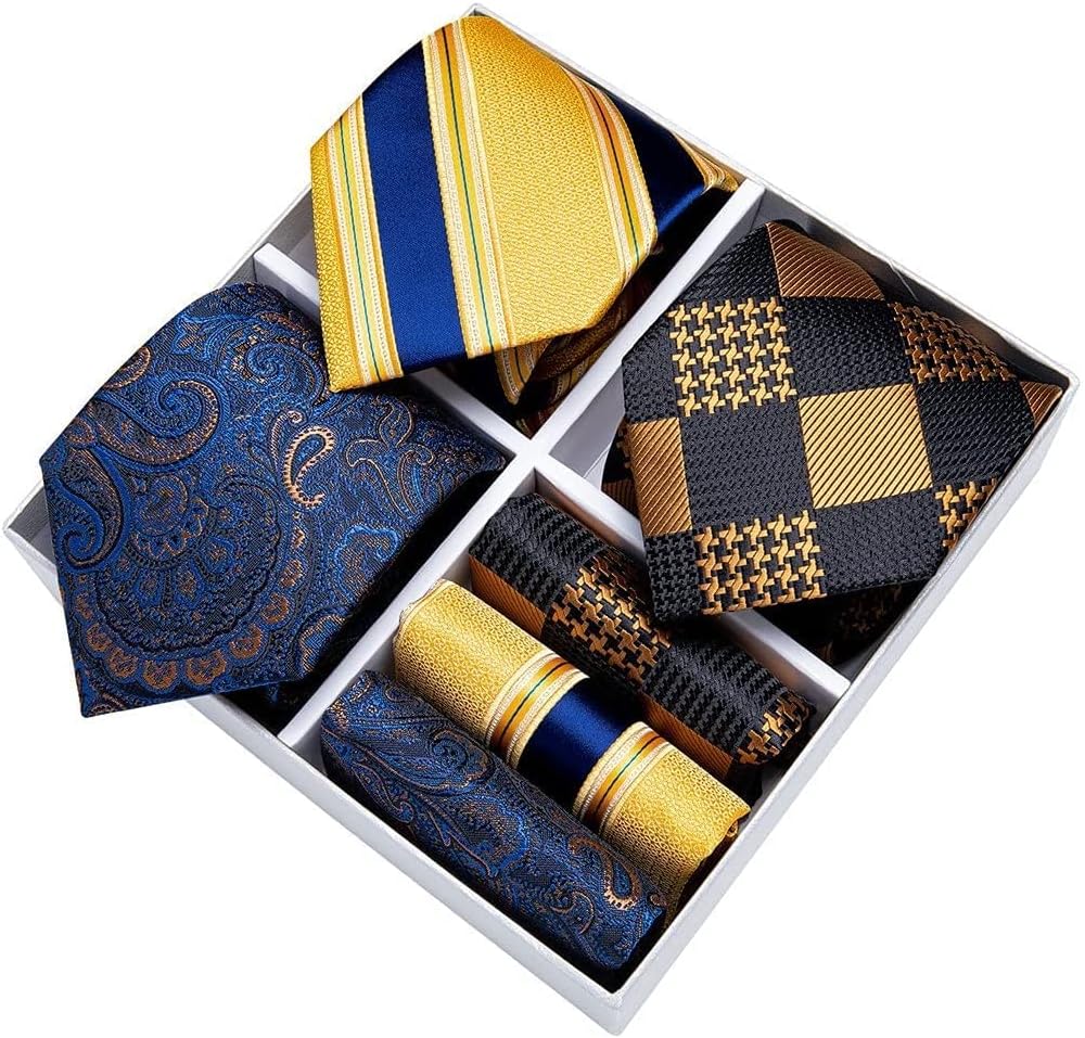 [AKAZI] ギフトボックス 3パック ファッション ストライプ メンズ ネクタイセット シルク フォーマル ビジネス ウェディン