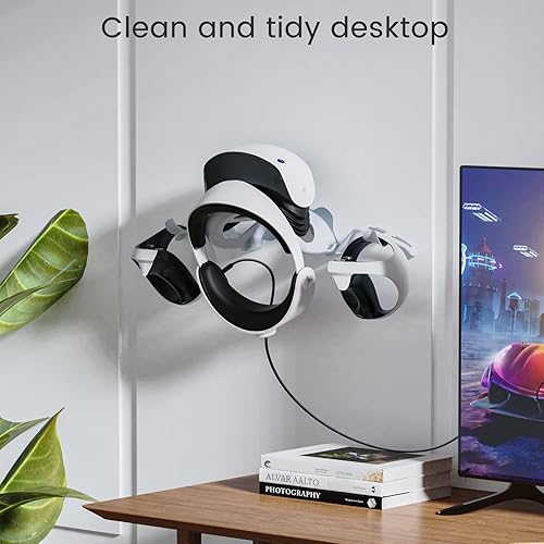 Miniatura 5 de DGLOZE VR Wall Mount Stand Holder Hook for VR2,Valve Index,MetaOculus Quest2, Rift,Vive Cosmos and Mixed Reality Headsets, Fits Most VR Headset