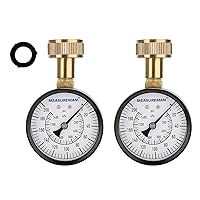 Vista 17 de Measureman - Manómetro de presión de agua de 0-200 psi, esfera de 2.5", medidor de presión para boquilla de manguera, probador de presión de agua