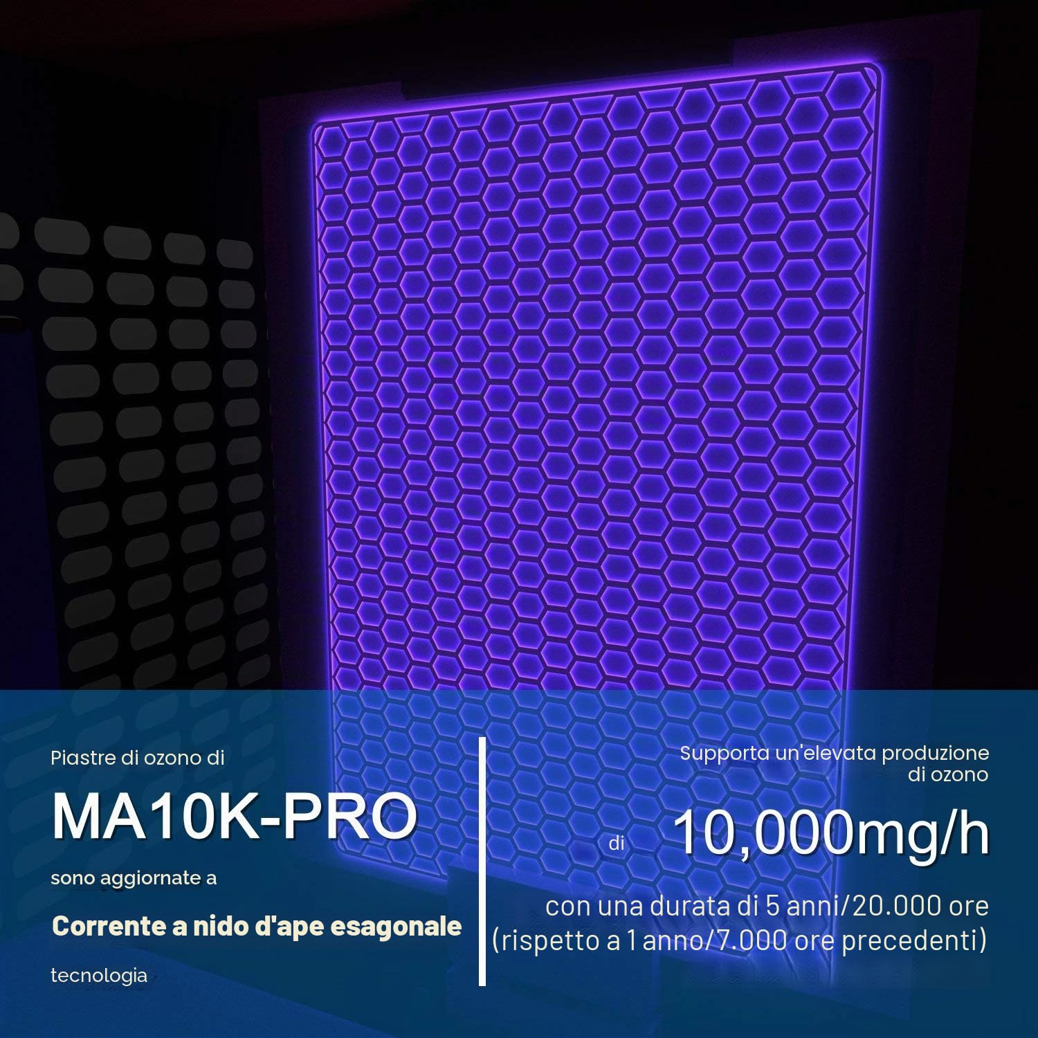 Airthereal MA10K-PRO Generatore di Ozono Industriale, Eliminatore di Odori, Dispositivo O3 ad Alte Prestazioni con Timer, Ionizzatore d’Aria a Ozono per Casa, Ufficio, Cantina, Hotel e Auto, Giallo
