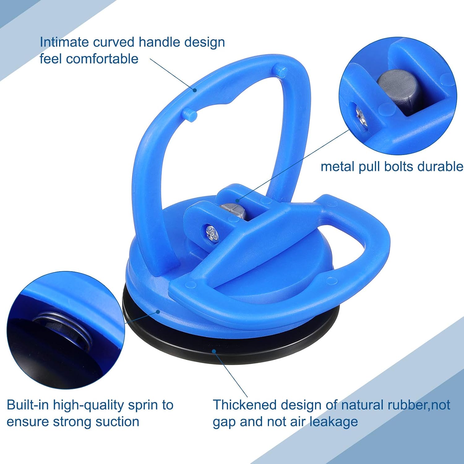 Tallew 4 Pcs Suction Car Dent Puller, Powerful Auto Suction Cup Dent Puller Repair Tool Remover Kit for Glass Tiles Mirror, Granite Lifting and Objects Moving(Blue)