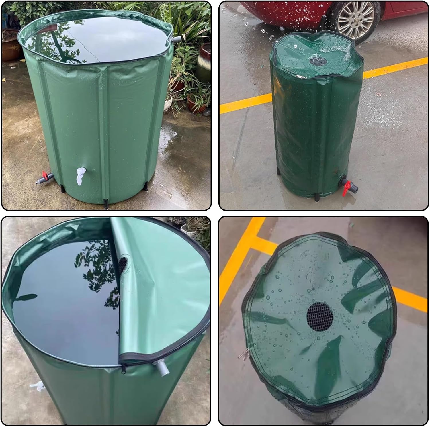 Outdoor Rainwater Collection Barrel,Rainwater Collection Bucket Foldable,PVC Folding Rainwater Collection Barrel,Rain Water Collection Barrel, for Rainwater Collection Storage(1250L)