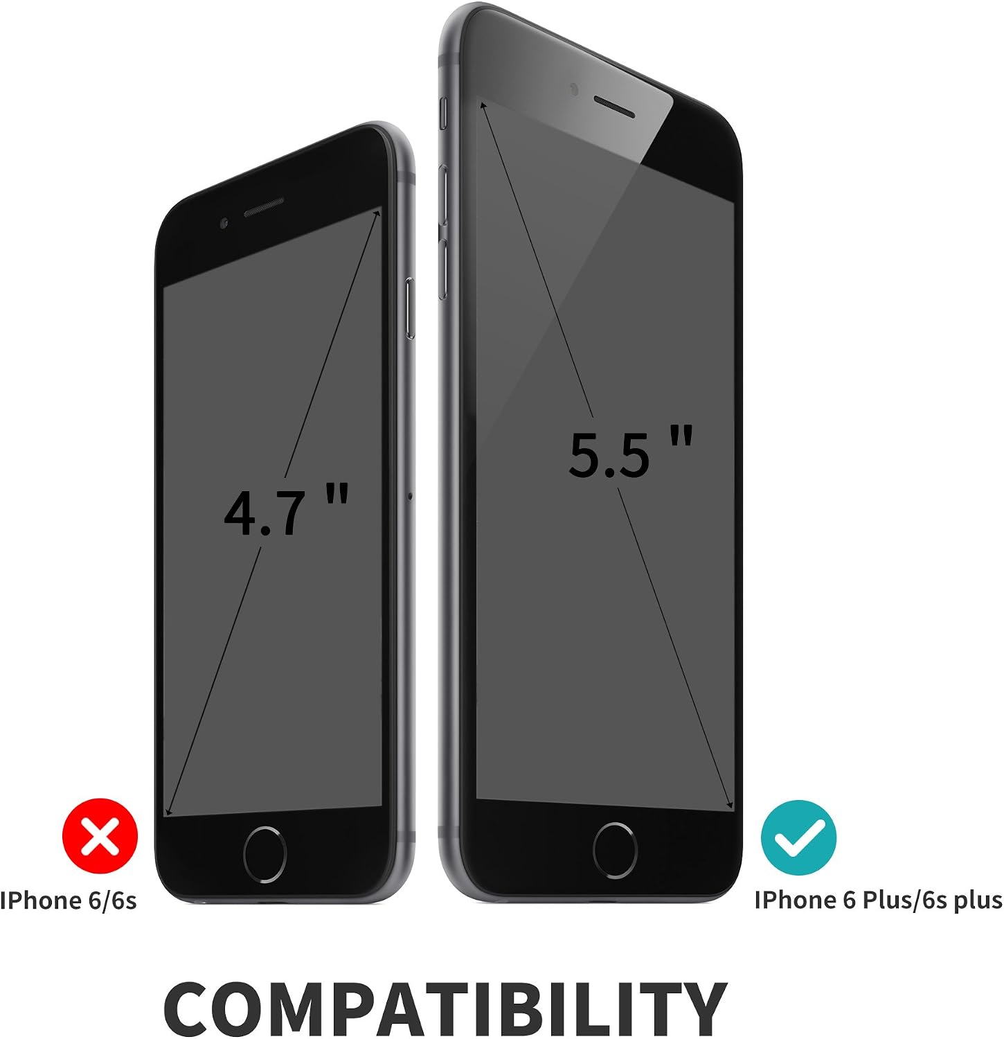 Nillkin iPhone 6S Plus Case, [Magic Case Series] QI Wireless Charging Receiver Case Back Cover [No Built-in Magnets] for Apple iPhone 6 Plus / 6S Plus - Black