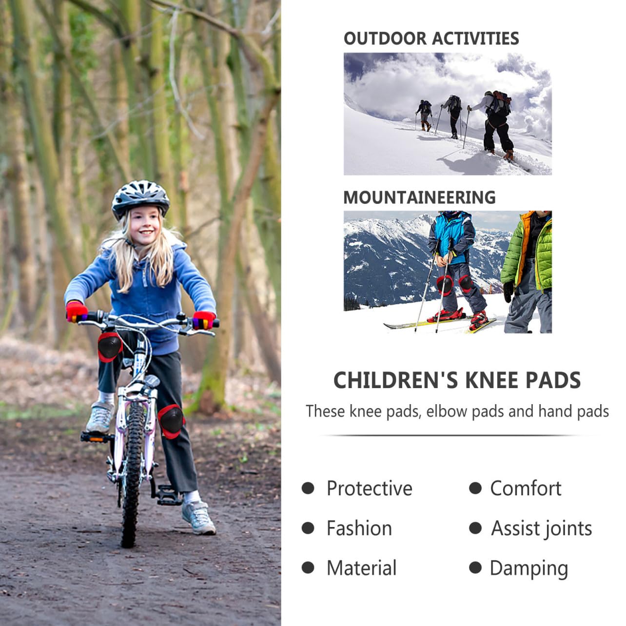 POPETPOP 4sets Ergonomic Hand Elbow and Knee Protective Gear for Boys and Girls and Comfortable Sports Pads for Skateboarding Cycling and Roller Skating