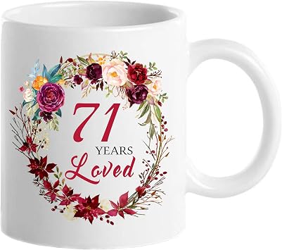 Choinn 1955 71st Birthday Gifts for Women, Birthday Gifts for Women Turning 71 years old, 71st Bday Gifts Ideas, Mothers Day Christmas Gifts for Mom, Grandma, Aunt, Wife, Sister, 71 Years Loved Mug