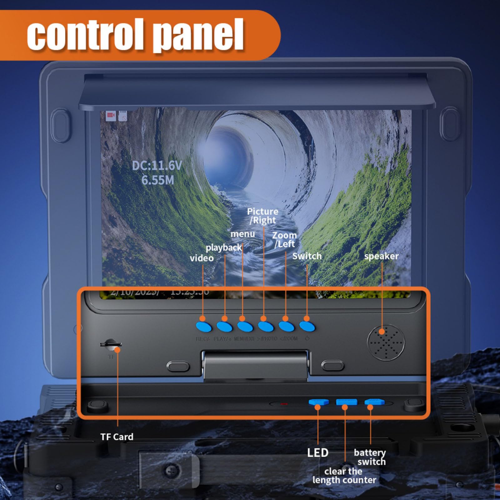 9-calowa Kamera Dvr Do Kanalizacji, Kamery Do Rur Kanalizacyjnych, Kamera Inspekcyjna Z Wężem Hydraulicznym Z 12 Diodami Led, Kamera Inspekcyjna (Size:50M/328FT)