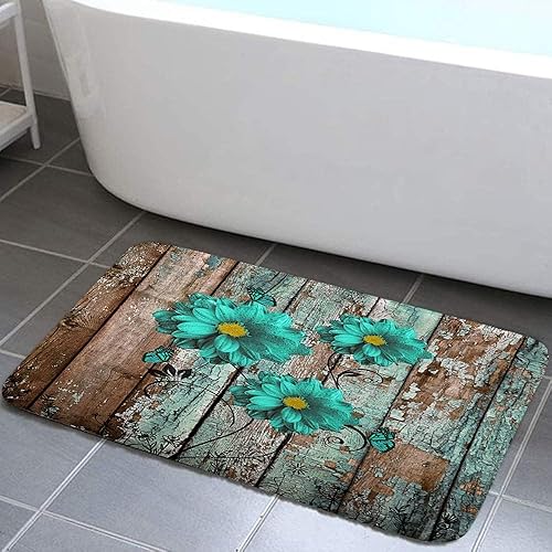 Alfombra de baño rústica, antideslizante, para entradas, exteriores, interiores, puerta delantera, tapete de baño (multi4, 19 x 31)