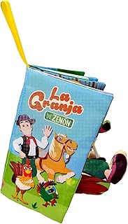 La Granja De Zenon Character Spanish Baby Books Toys Touch and Feel Cloth Crinkle Soft Books Spanish Baby Books 0-6 Months Infant Newborn Baby Boy Girl Shower Gifts Set Sensory Learning Stroller Toys