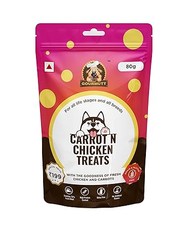 Gourmutt Grain Free Carrot & Chicken Treats for Dogs & Puppies (Pack of 2) (160g)