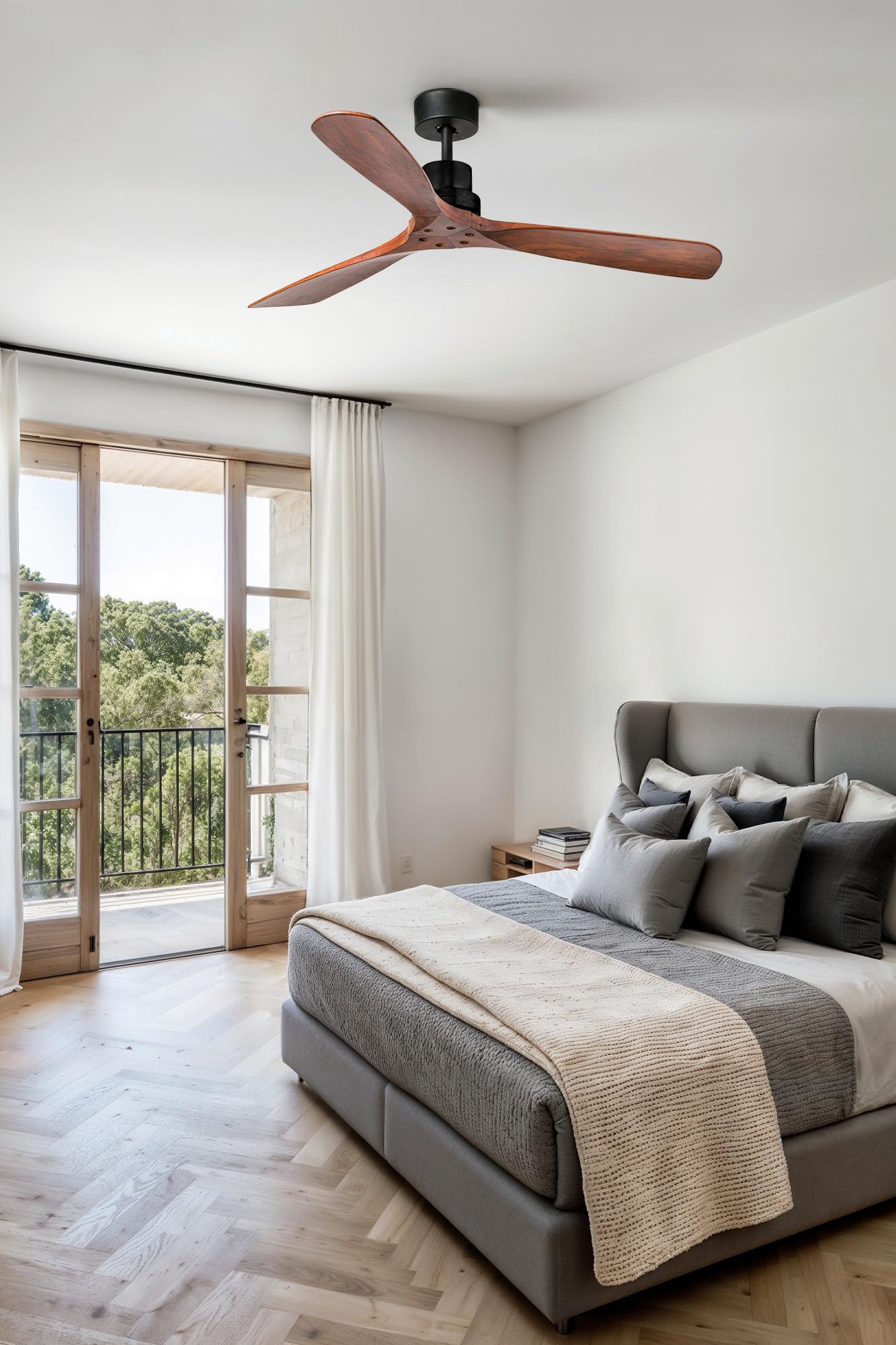Ventilatore Design Faro Lantau Marrone Legno 33516DC