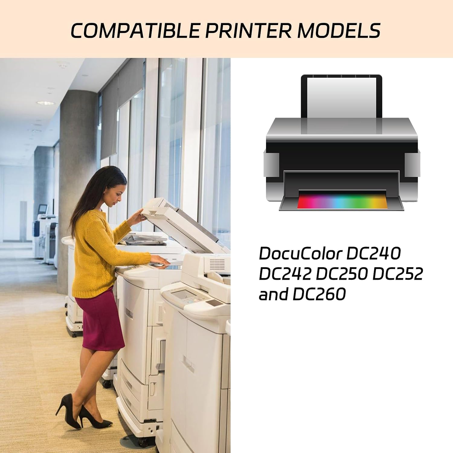 Compatible for Xerox DC250 Developer Unit Work for Xerox DocuColor DC240 DC242 DC250 DC252 and DC260 Printers, with Chip, High Yield 100000 Pages, Clear Printing (3 Pack Black)
