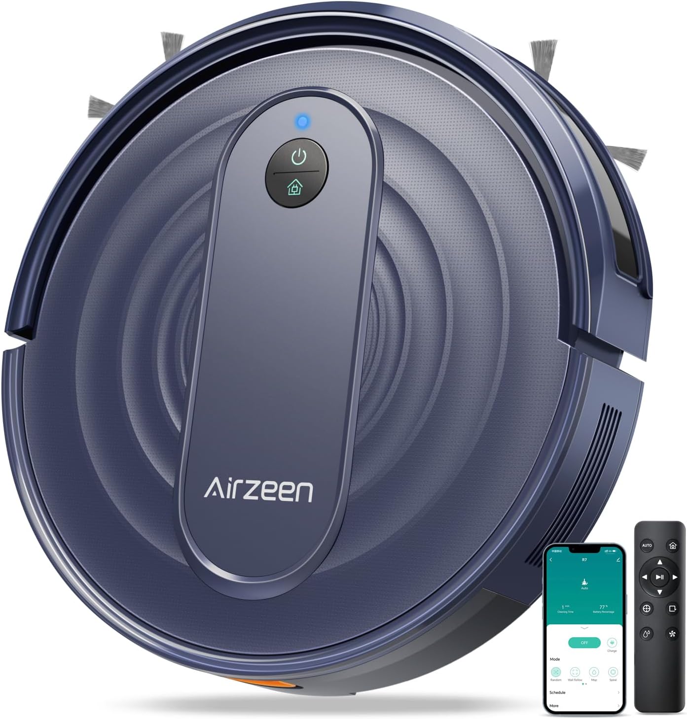 Robot Vacuum - Robotic Vacuum Cleaner with Carpet Boost, 120Mins Max, Customized Cleaning, Vacuum Robot for Self-Charge, Remote/App/Alexa Control for Pet Hair/Hard Floor/Low-Pile Carpet, R7